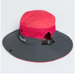 Sun Shade Womens Beach Bucket Hat Ponytail Hole Outdoor Adjustable Strap